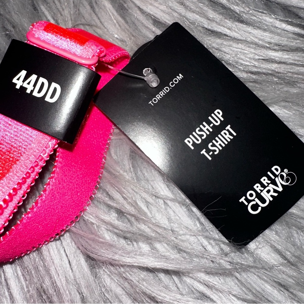 NEW Torrid Curve Push Up Hot Pink T-shirt Bra 44DD Underwire New With Tags - Picture 3 of 4
